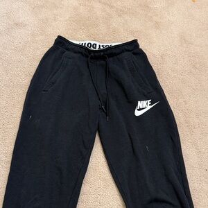 Nike Black Sweatpants with White Swoosh Logo